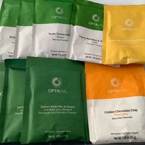 Optavia 9  = 4  Tomato Herb Penne 3 Spinach  Mac & Cheese 1 Pancake 1 Biscuit